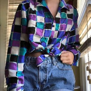 100% Silk NWT Anne & Frank Vintage Button Down